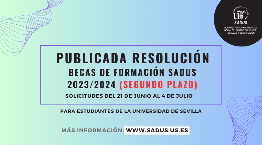 Resolución Rectoral del segundo plazo de Becas de Formación SADUS 2023/2024